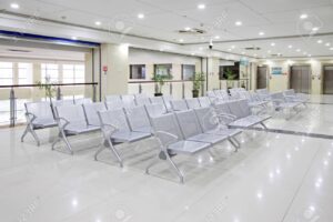 hospital waiting area chair, closeup of photo